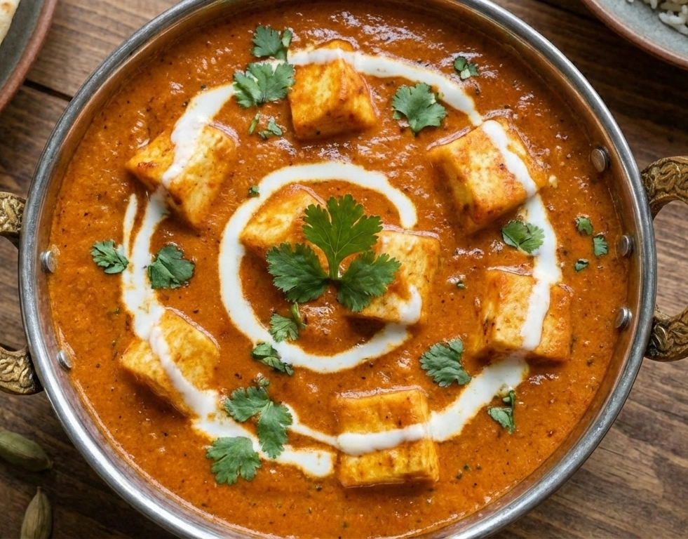 Paneer Butter Masala at Indian BBQ & Grill Red Deer - Creamy vegetarian curry with cottage cheese